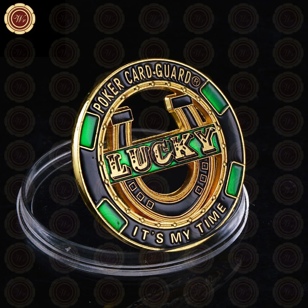 "Это мое время" Lucky Poker Card Guard нормальная позолоченная монета 40*3 мм металлическая монета на заказ Высокое качество