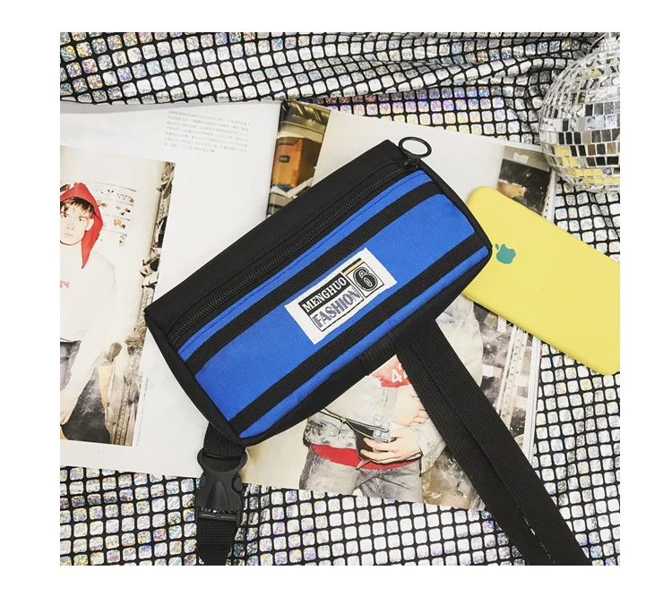 Menghuo Unisex Fanny Pack Belt Bag Panelled Waist Bag Purse Chest Fanny Pack Travel Cashier Belt Hip-hop Rock Boys Girl Bag 2018_35-1_19
