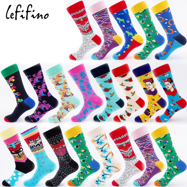 Buy Men Socks Cotton Colorful Happy Life Unisex Socks