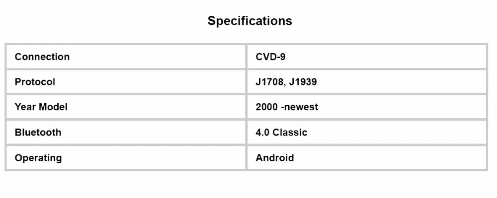 Диагностический адаптер XTUNER CVD-9 V4.0 для Android коммерческих транспортных средств Автомобильный сканер XTuner Bluetooth CVD сканер Heavy Duty