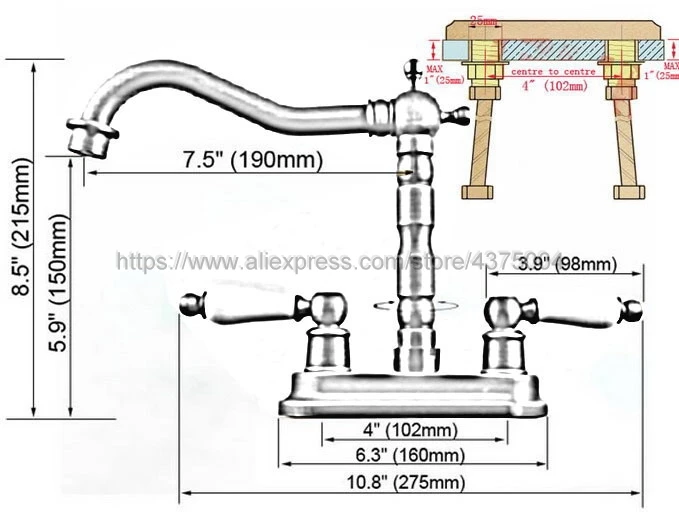Basin Faucet Dual Hole Oil Rubbed Bronze Faucet Vanity Vessel Sinks Mixer Cold And Hot Water Tap Deck Mount Nhg070