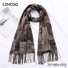 Длинный кашемировый шарф для женщин и мужчин, женский платок из пашмины, шейный платок, мужской клетчатый шерстяной шарф, мужское одеяло, женский шарф для дам