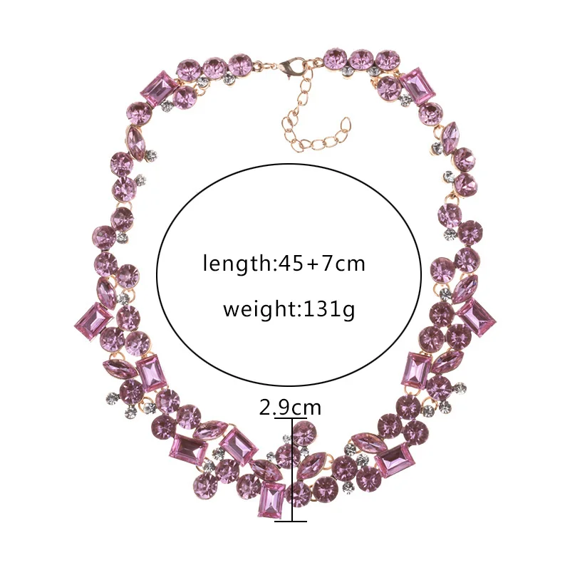 PPG& PGG, дизайн, розовые стразы, модное женское колье с кристаллами, массивные ожерелья, женские вечерние ювелирные изделия