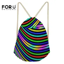 FORUDESIGNS мешочек сумка со шнурками маленький спортивный Gymsack для женщин Фитнес Открытый ШАМБРЕ печатных рюкзак для йоги мешок тренажерный зал