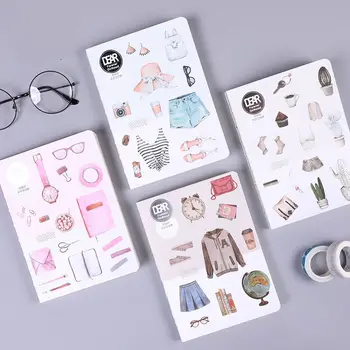 

Cute Girl's Life Creative Nude Notebook 18.3*13.2cm Grid+Blank Paper Notepad Children Sketchbook 80 Sheets