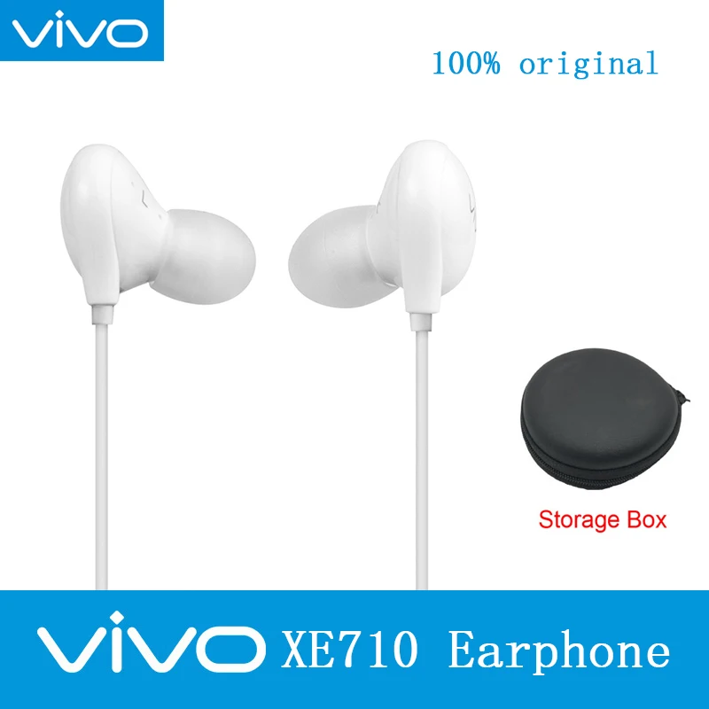 

Original VIVO XE710 Headsets Storage Box Hi-Fi sound with 3.5mm Plug Wire Controller earphone for VIVO X9plus X20 X21 X23 Nex