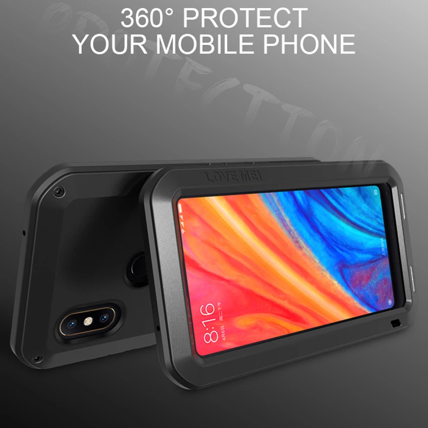 Najtaniej Miłość Mei Metal obudowa do xiaomi mi 6 8 9 Max 2 Max 3 mi X 2 mi X 2 S, odporna na wstrząsy telefon etui na xiaomi 9 wytrzymała, odporna na upadek pancerna obudowa