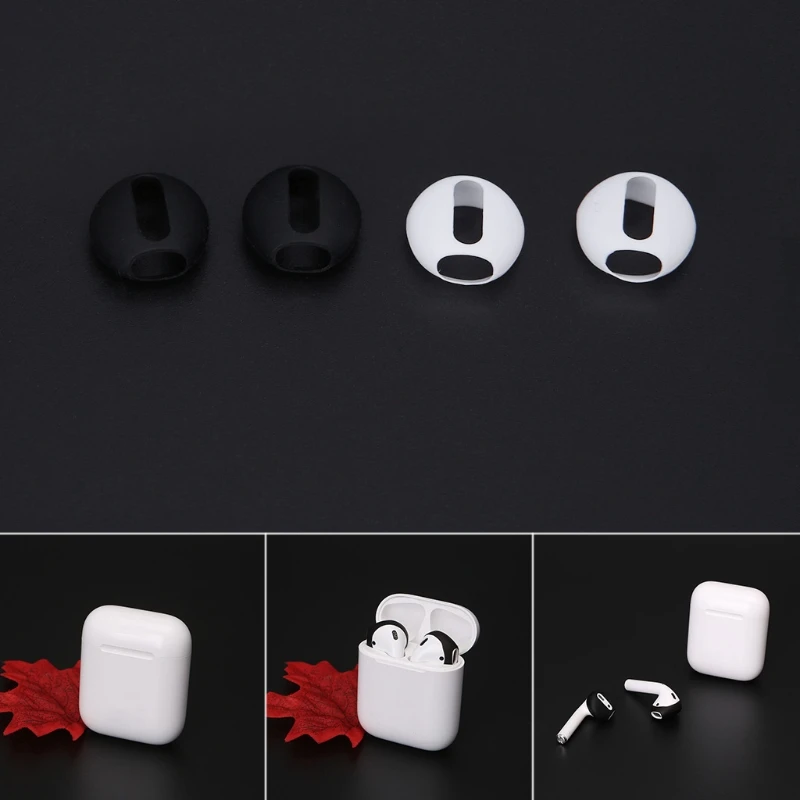 

2 Pairs Super Thin Silicone Eartips Earbuds Cover Upgraded For Apple Airpods iPhone 8 7 6 6S Plus 5 5S SE X EarPods