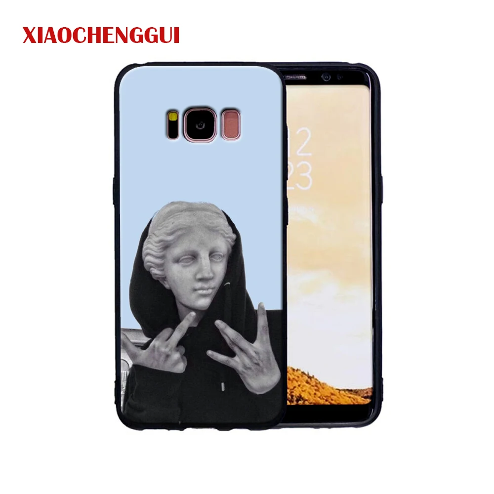 

Spoof personality statue Fun art Tpu Soft Silicone Phone Case Cover Shell For Samsung Galaxy S7 S7Edge S8 S9 S8Plus S9plus Case
