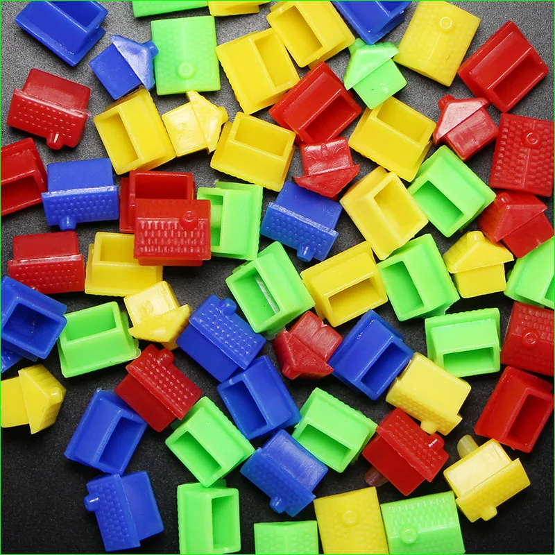 

40 Pieces Chess Board Game Pieces Supplies 10*13mm Plastic Refill Props House for Game