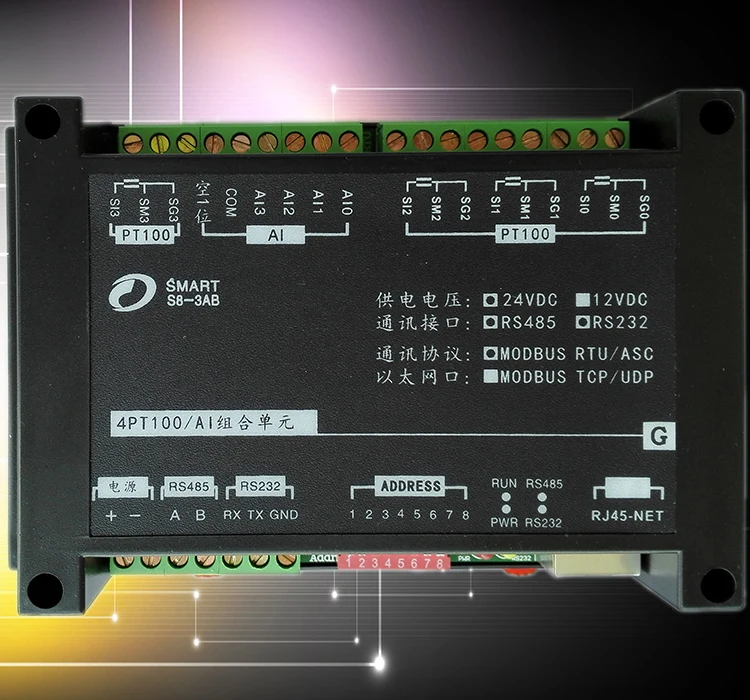 4 Channel PT100 Temperature and Thermal Resistance Acquisition Module 4AI Input MODBUS Temperature Transfer Card Ethernet
