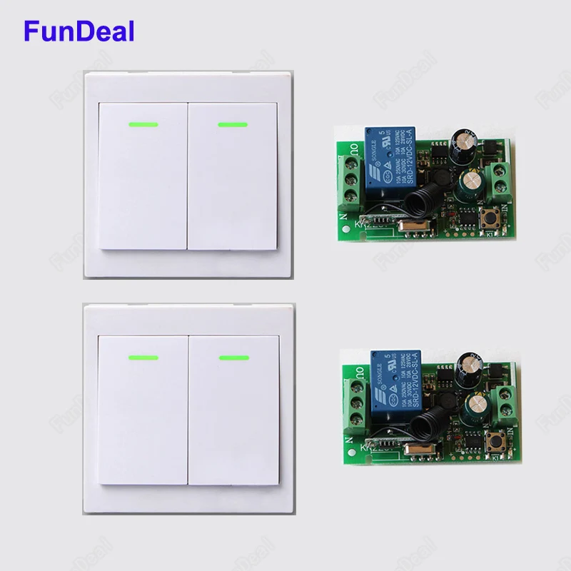 

AC 220V Receiver 2CH Channel Wireless Remote Control Switch Wall Panel Remote Transmitter Hall Bedroom Ceiling Lights Wall Lamps