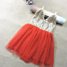 Г. Новые платья-пачки из сетчатой ткани с блестками для маленьких девочек Милая одежда принцессы красный, розовый, фиолетовый, кремовый, 5 шт./партия