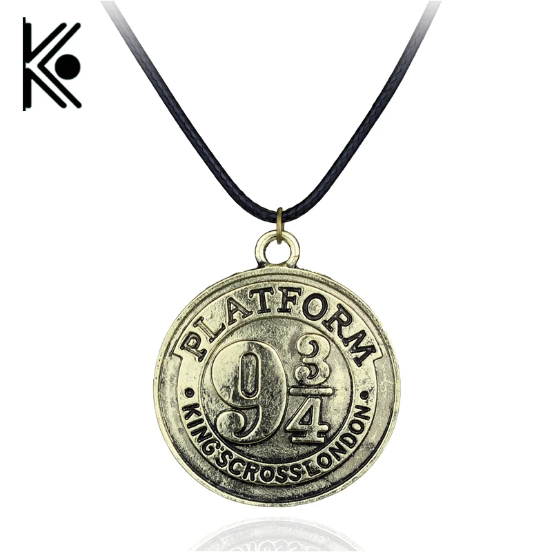 

2017 New Style pendant hogwarts Necklace Nine & Three-Quarter 9 3/4 Station Long ancient bronze Necklace
