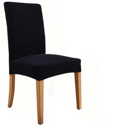 Хлопок спандекс универсальный чехол для стула домашний стул для столовой чехлы 9 цветов ресторан отель украшение для банкета эластичный чехол - Цвет: black