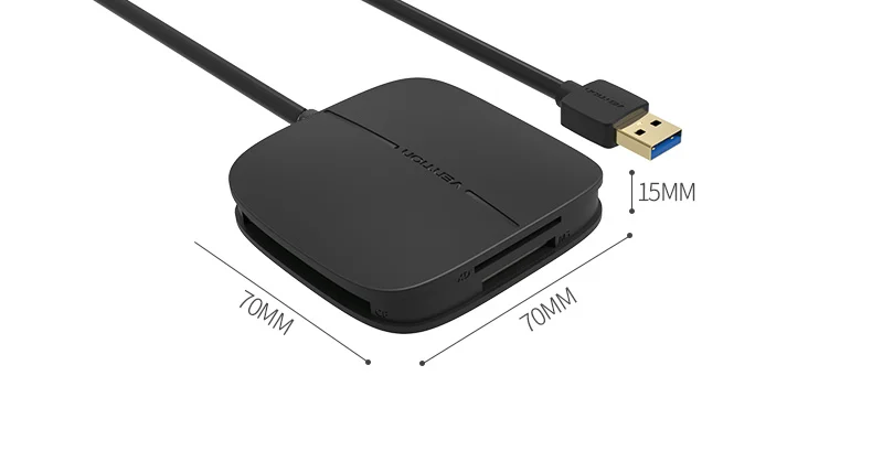 Vention устройство для чтения карт SD все в одном USB 3,0 50 см Micro SD TF мульти-устройство для чтения карт памяти Поддержка 256 ГБ для ноутбука Macbook