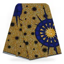 Настоящий воск хлопок гарантированный настоящий Анкара ткань горячей восковой хлопок Африканский Воск печатает Ткань 6 ярдов H180503