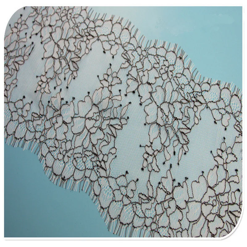 3M/ lot Eyelash Lace Fabric 16.5cm DIY Decorative High Quality Soft Off Nylon Trim Wedding Dress | Дом и сад
