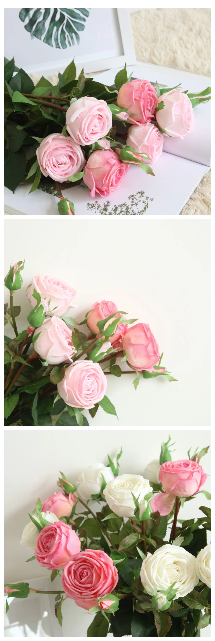 Искусственные цветы Настоящее сенсорный увлажняющий Сердечко-Роза фотографии вечерние свадебные дорога свинец цветок домашние мягкие для декора стен