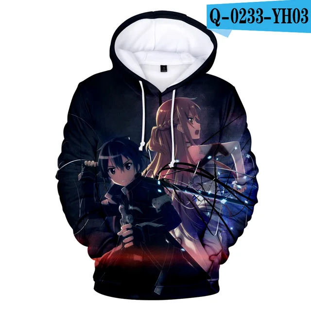 3-20 years hoodies Sword Art Online 3d printed hoodie men/boys SAO Game sweatshirt harajuku streetwear Jacket coat Kids clothes - Цвет: 3dwy-440