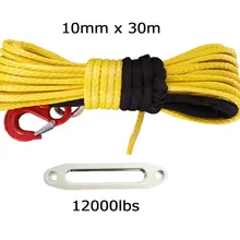 3/" x 100 'синтетический трос лебедки с крюком и 12000lbs hawse обтекатель для 4wd восстановления