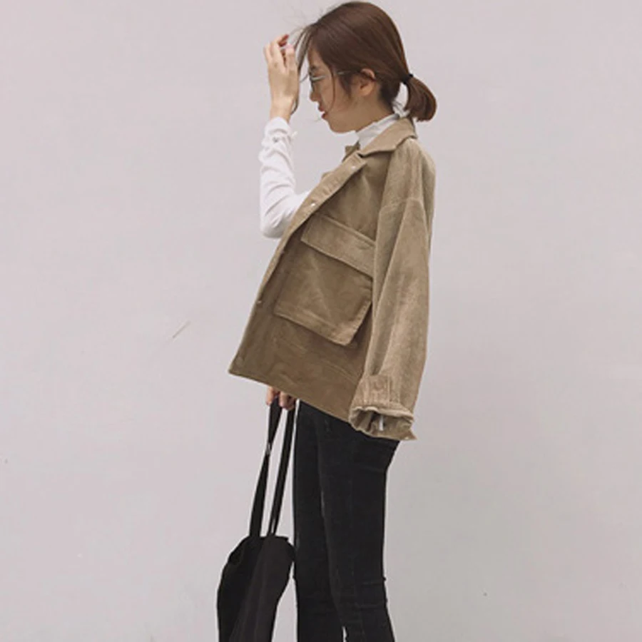 2018 الخريف سترة النساء خمر المتناثرة معاطف الإناث عارضة طويلة الأكمام جاكيتات السيدات سترة الأسود الشتاء الملابس الفتيات