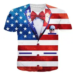 Флаг США футболка Для мужчин Для женщин уникальный череп 3d футболка принт полосатый американский флаг Лето Хип-хоп уличной футболки с