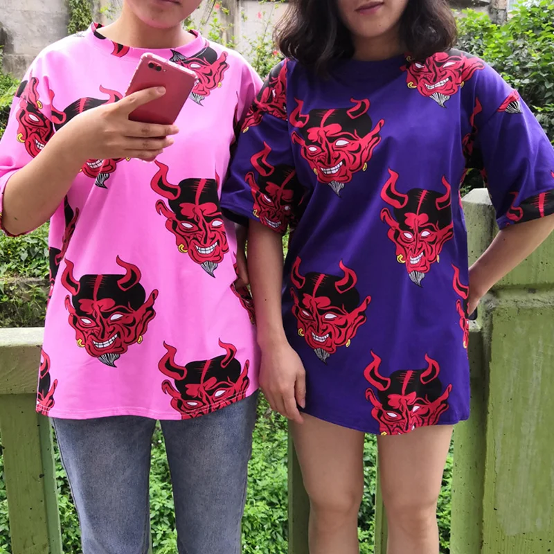 Летняя женская футболка Харадзюку, модные футболки с мультяшным принтом, корейские женские футболки с коротким рукавом, повседневные свободные футболки большого размера