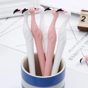 

2pc Cartoon Soft Silicone Black Gel Pen Korea Stationery Creative Bird Water Pen Student Office Writing Pen (Random Color)