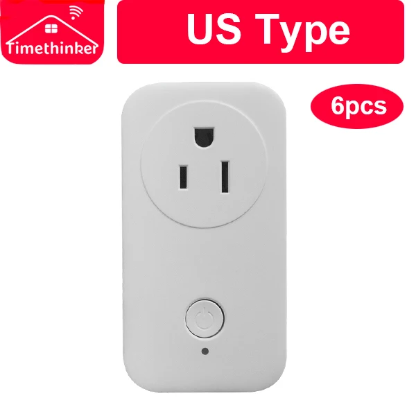 6 pcs US Plug Timethinker 6 шт. AU US EU UK розетка умная WiFi розетка для Apple Homekit Siri ALexa Google Home APP - Комплект: 6 pcs US Plug