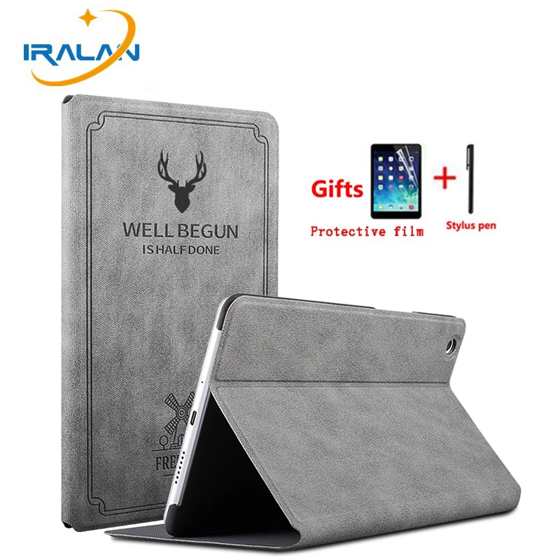 

New Magnetic Deer Matte Leather Smart Case For Huawei MediaPad M5 8.4 SHT-W09 SHT-AL09 Auto Wake Sleep Stand Flip Cover Film+Pen
