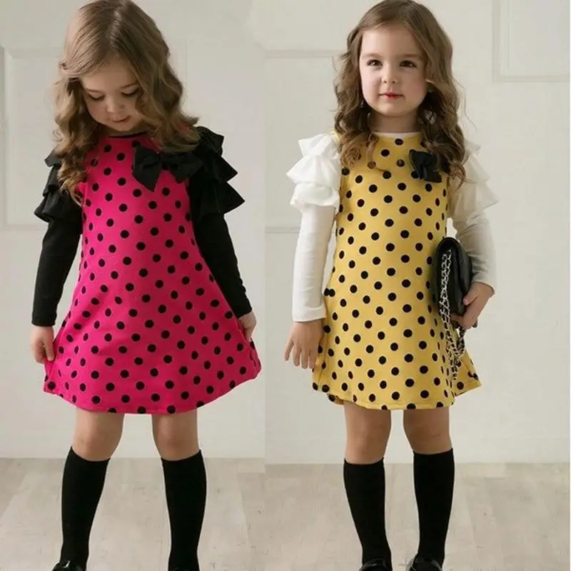 Vestido para de manga larga arco niños ropa 2018 primavera nuevos vestidos de algodón para bebé niño ropa 2 3 4 5 años|cotton kids dress|girls dresskids dresses for girls - AliExpress