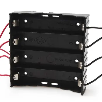 

15pcs/lot MasterFire New Battery Box Holder For 4 x 18650 Black With Wire Leads Plastic Batteries Storage Case Cover
