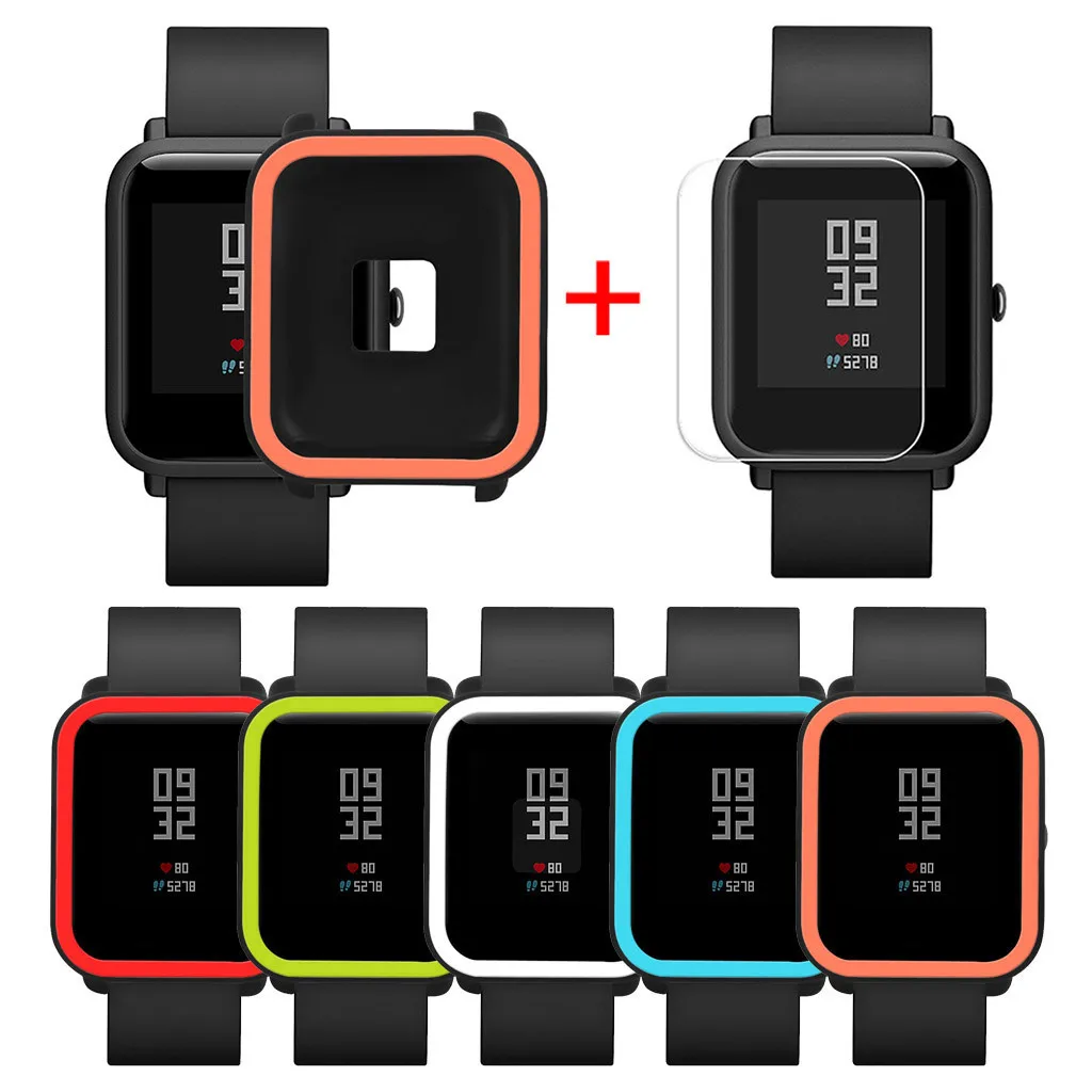 

Silicone Protective Cases for Huami Amazfit Bip Youth Watch with Screen Protector Soft Silicon Cover Case Drop Shipping 0301#2