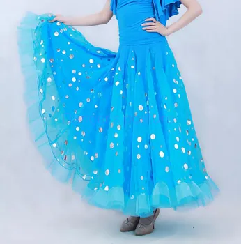 

Ballroom dance costumes sexy senior ice silk Highlights ballroom dance long skirt for women ballroom dance competition skirts
