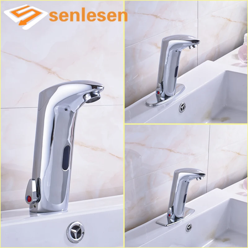 

Wholesale and Retail Bathroom Basin Sense Mixer Faucets Three Types Chrome Finish