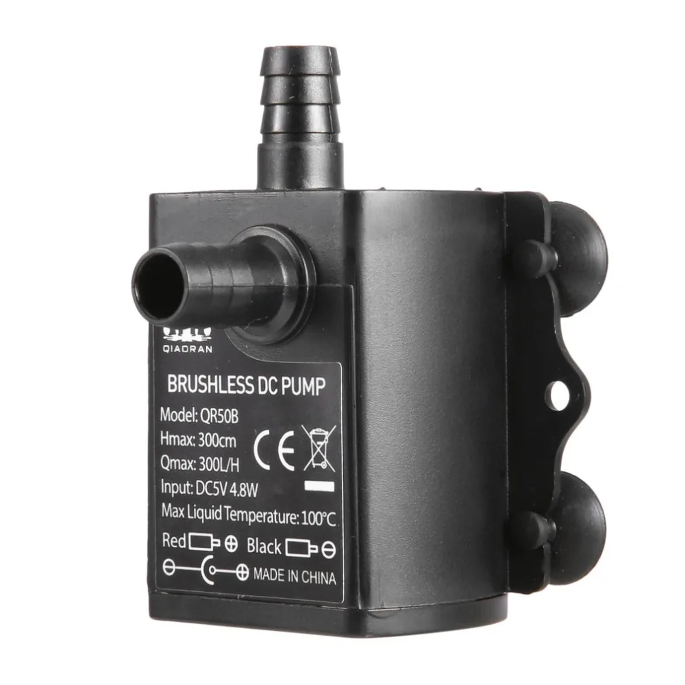Decdeal ультра тихий USB мини Бесщеточный DC водяной насос DC5V 4 8 Вт 300л/ч подъемник 300 см