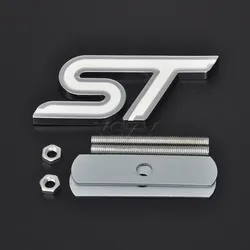 Sporty Front Grill Emblem Sticker for Cars - Fashion Auto Accessory (White)
