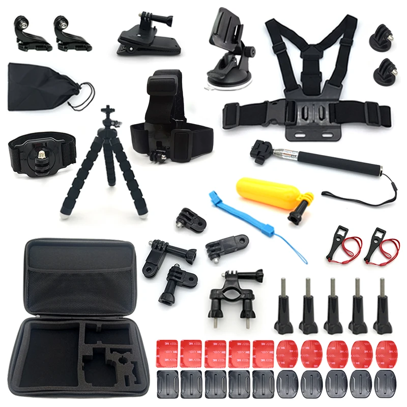 

sport camera Accessories set for go pro hero 7 6 5 4 kit mount for SJCAM /SJ4000 /for yi 4k
