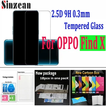 

Sinzean 100pcs For OPPO Find X Tempered Glass Ultra Thin Clear Screen Protector Film with retail package 2.5D 9H 0.3mm