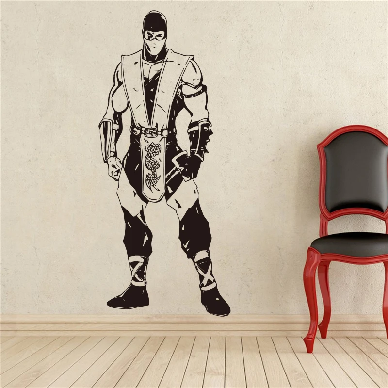 Настенная Наклейка Mortal Kombat арт-дизайн файтинги съемные водонепроницаемые