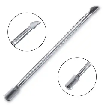 

Nail Art Stainless Steel Double Sides Cuticle Pusher Essential Cuticle 2 Way Spoon Pusher Pedicure Manicure Care Cleaner