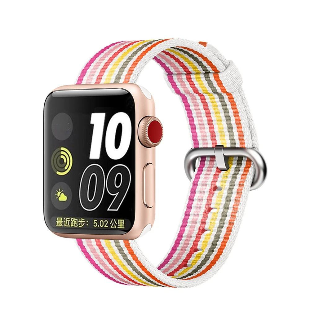 

EIMO Woven Nylon Strap for Apple Watch Band 44/40mm 42/38MM iwatch Series 4 3 2 1 Metal Adapter Bracelet Wrist Belt Watchband