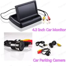Wholesale Car Rear View Camera Reverse Backup+4.3 inch tft lcd Rearview Monitor ,Free Shipping