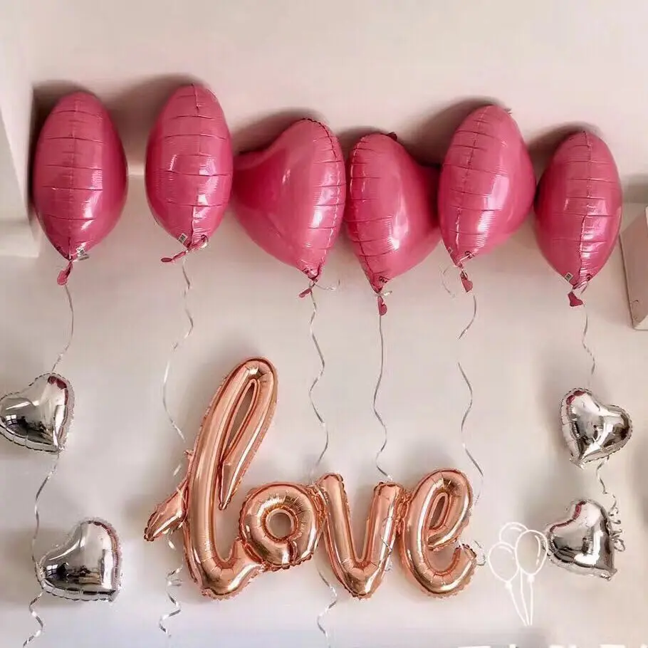 5 шт./лот воздушные шары из розового золота с надписью LOVE вечерние украшения на