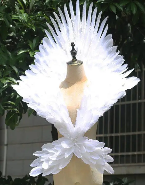 Белое золото перо плечо крыло реквизит Принцесса принцесса косплей перо Крылья - Цвет: white