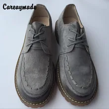 Careaymade-обувь из натуральной кожи, балетки на плоской подошве ручной работы, Туфли в ретро-стиле, Модные цветные ботинки в британском стиле, 4 цвета