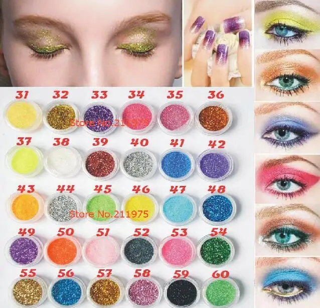 

30pcs Mixed Colors Glitter Eyeshadow Powder Pigment Mineral Spangle Makeup Cosmetic Set Long-lasting 2016 Random Color