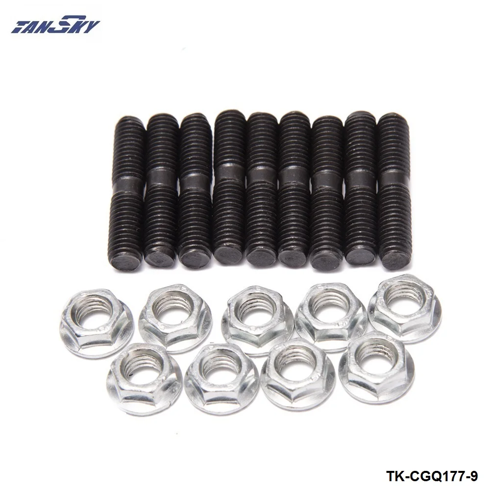 TANSKY  -9 x Turbo Stud Nut Kit For Nissan Garrett T25 T28 RB26 SR20 CA18 Turbocharger M8x1.25 TK-CGQ178