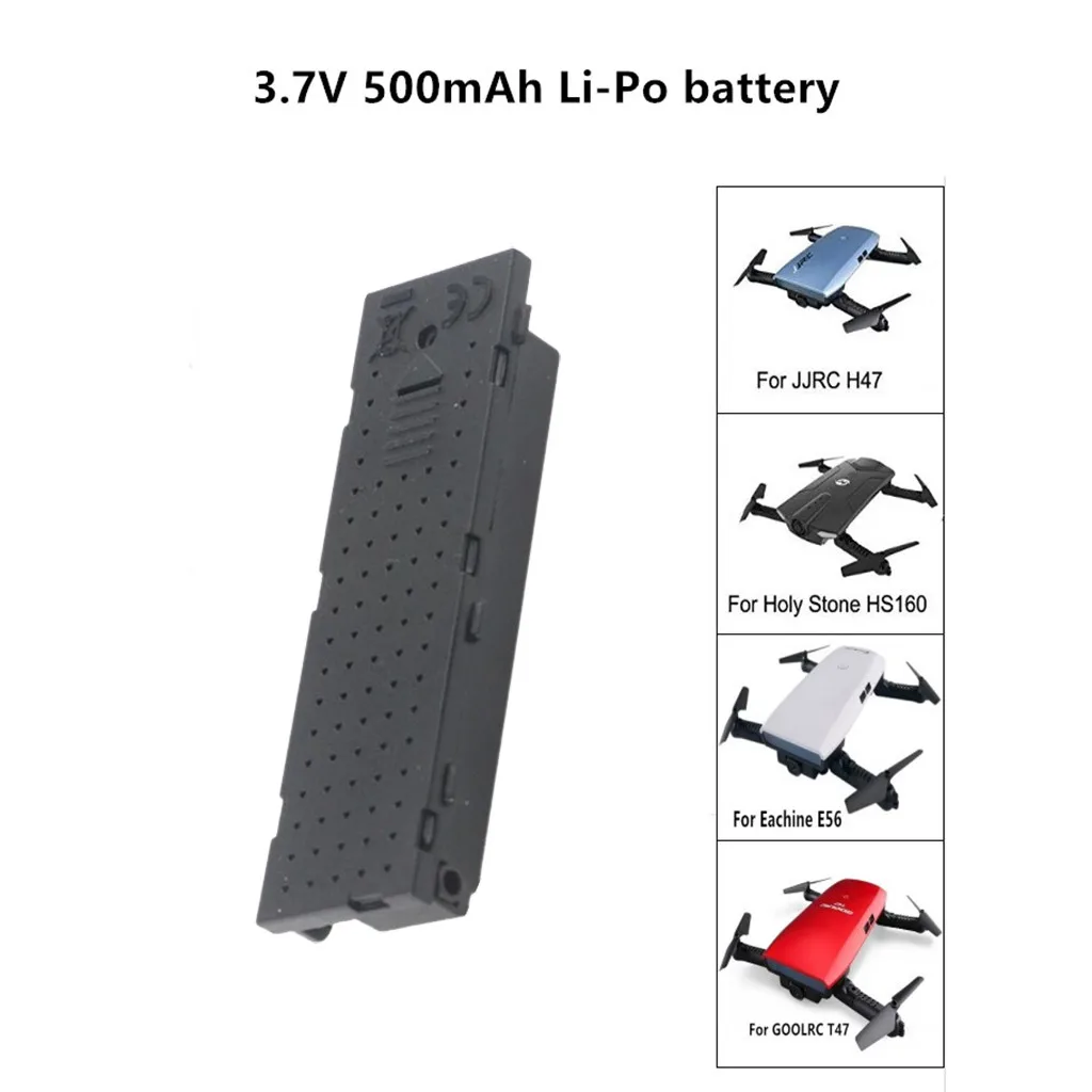 

RC Toys Part Lithium Battery 3.7V 500mah Li-po Battery Quadcopter Battery For JJ-RC H47 E56 T47 HS160 H47WH Long Endurance